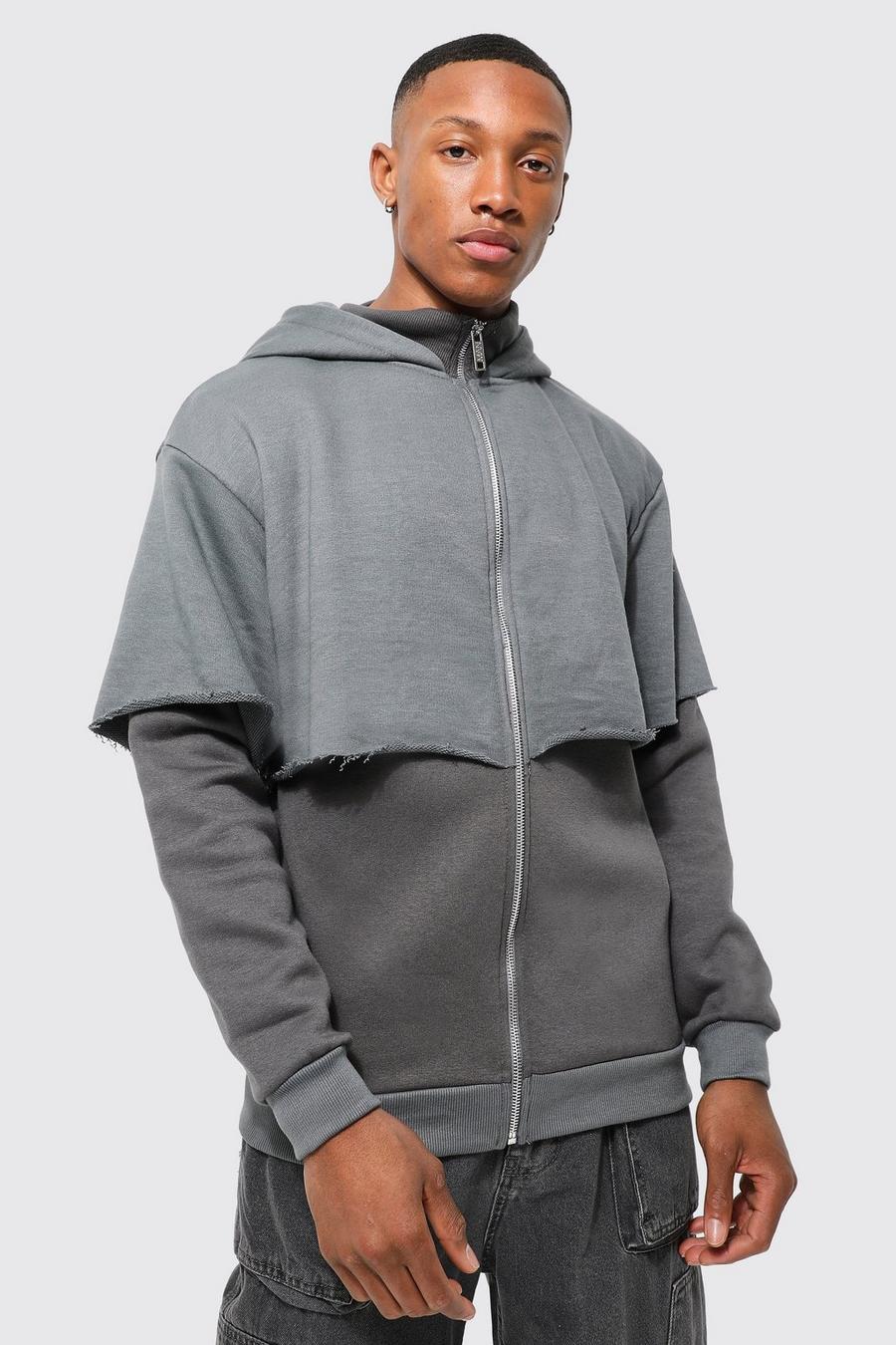 Oversized Double Layer Hoodie | boohoo USA Oversized Double Layer Hoodie | boohoo USA